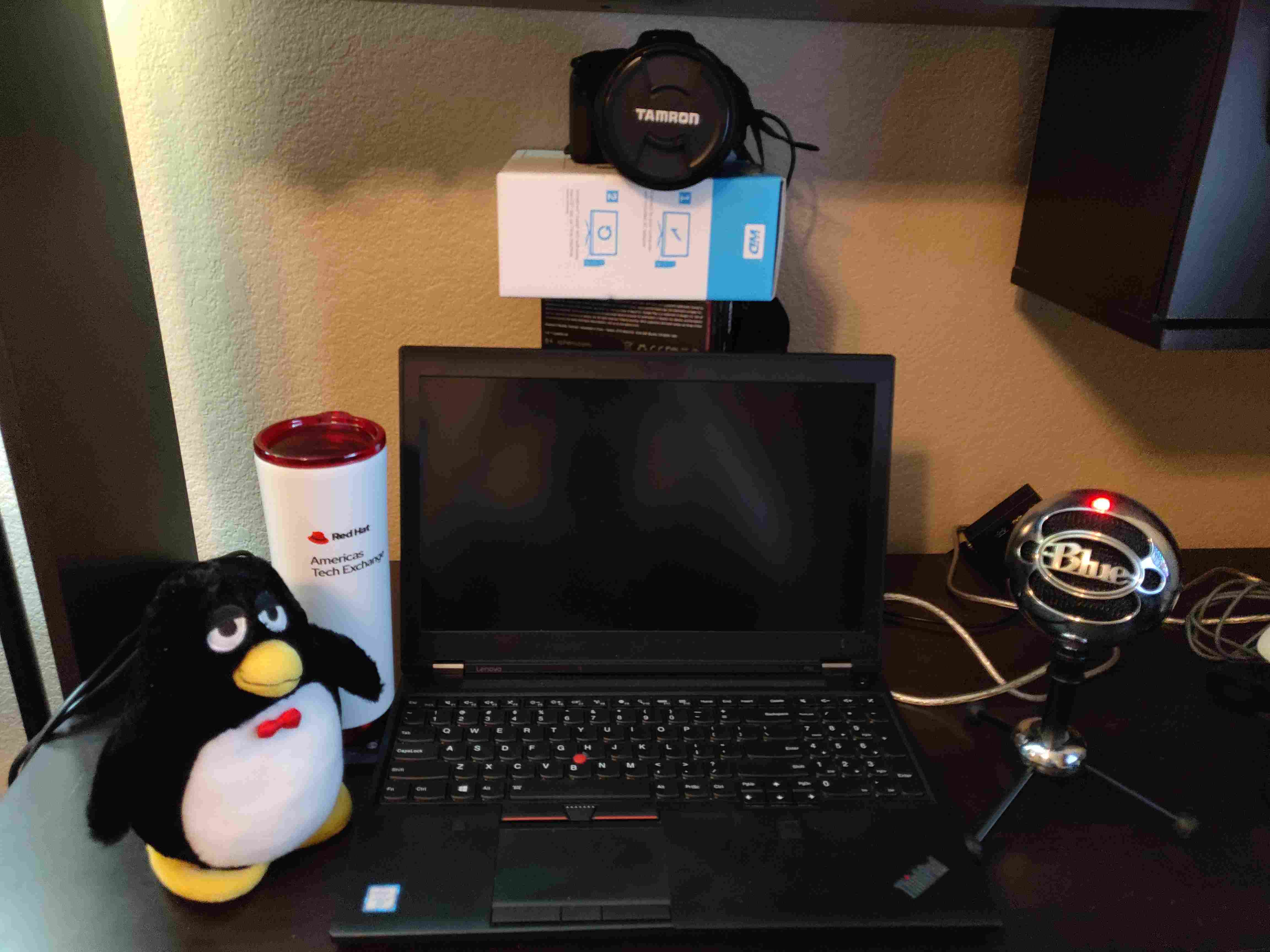 DSLR Laptop GNU Linux Penguin Microphone